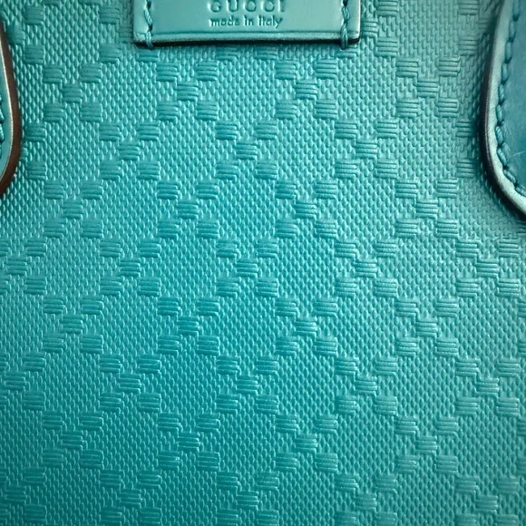 Gucci Teal Calf Leather Diamanté Satchel - Picture 2 of 10